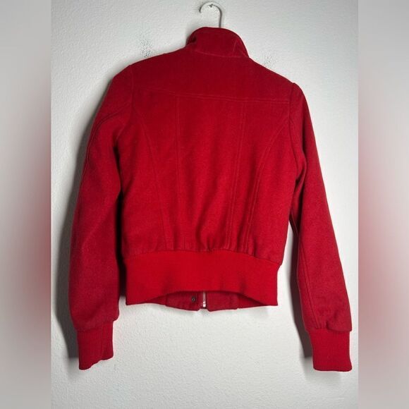 WOMENS JUNIORS SOUND & MATTER BASIC WOOL BLEND JACKET RED W/ BUTTONS SIZE XS - Picture 3 of 15